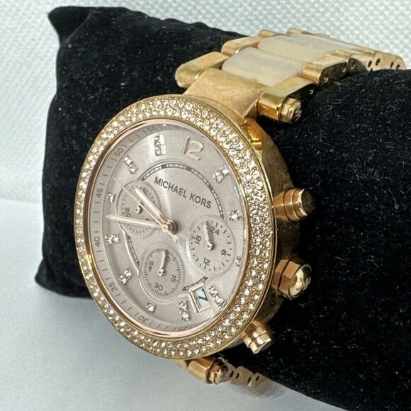 Michael Kors Parker MK5896 Women Rose Gold Analog Dial Quartz Wrist Watch NUL44 - Picture 3 of 11